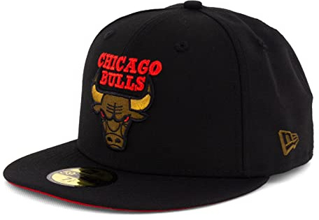 New Era Cap 59FIFTY Herren Basecap NFL NBA MLB Limited Edition (Chicago Bulls Black V2, 7 3/8)