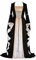 Women's Retro Medieval Trumpet Sleeve Dress Medieval Victorian Renaissance Dress Carnival Halloween Party Princess Dress, Black, M