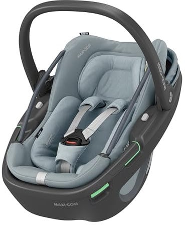 Maxi-Cosi Coral 360 i-Size Babyschale Drehbar, 360 Grad Neugeborenen Autositz, 0–12 Monate, 40–75 cm, Ultraleichtgewicht, G-CELL Seitenaufprallschutz, extra-großen Sonnenverdecks, Essential Grey
