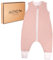 MOYO Baby Schlafsack mit Füßen I Rosé mit Tupfen I Atmungsaktiver Babyschlafsack 1.0 TOG in 90cm I Schlafsack mit Beinen aus 100% Bio-Baumwolle I GOTS-Sommerschlafsack für Babys & Kleinkinder