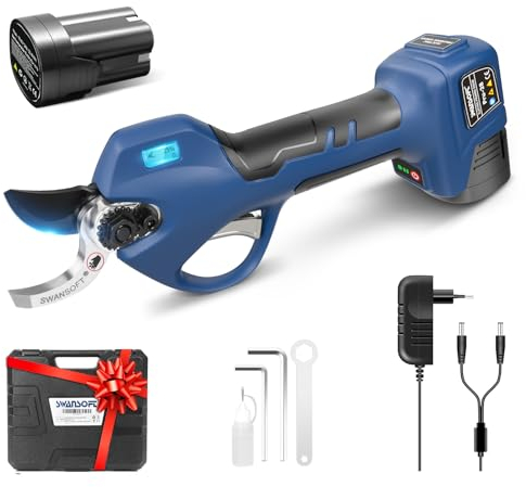[Leggero E Sicuro, Modello Di Base Professionale] SWANSOFT PRU28 Forbice Potatura a Batteria, 28mm 850W 16,8V Cesoi a Batteria per Potatura Forbice Elettrica Forbici Elettriche Professionali