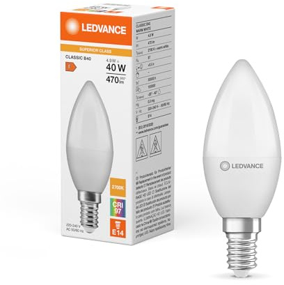 LEDVANCE LED Classic B 40 S 4.9W 927 Frosted E14, White