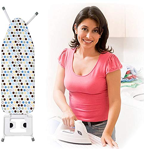 Duffy® Ironing Board - 120 x 40cm Ironing Board Table Folding Metal Iron,Lightweight Iron Board Rack Foldable Non Slip Adjustable Height (White - 110 x 33cm)