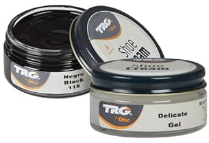 TRG The One - Pack Shoe Cream Black + Gel Cleansing Delicate Skins | Care and Cleaning for Footwear and Leather Accessories | Cream for Skin and Synthetic Leather, colourless, No aplicable