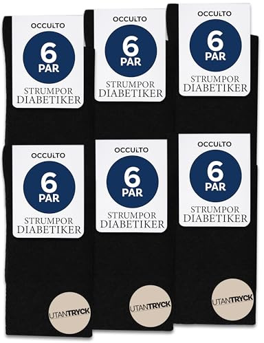 Occulto Diabetikersocken Herren & Damen ohne Naht ohne Gummibund Baumwolle 6er Pack (Modell: Oliver)
