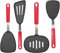 4 Pack Silicone Spatulas for Non Stick Frying Pan, GEEKHOM Kitchen Cooking Utensils Set 600F Heat Resistant Spatula Turner Extra Large Flexible, Spatula Flipper for Pancake, Eggs, Fish, Omelet, Red