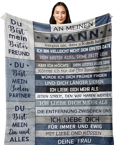 Yesbird Ich Liebe Dich Geschenke für Männer, Hochzeitstag Geschenke für Männer, Geschenk Mann, Geschenk Ehemann Geburtstag, Valentinstag, DankeschöN Geschenke Mann, Bester Ehemann Decke150x130CM