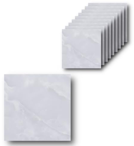 HOOZ 10x Fliesenaufkleber Marmor grau - 30 x 30 cm - Selbstklebende Fliesen 10 Stück - Klebefliesen für Küchenrückwand - Wandpaneele Küche Wanddeko Schlafzimmer Wohnzimmer Badezimmer
