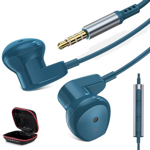 Écouteurs pour Redmi Note 14/13 Pro/12/11/10S/14C, Casque Radio Ecouteur Intra-auriculaires Casque 3,5 mm Écouteur Filaire avec Micro, Casque Antibruit pour Samsung A06/A15/A05s/A25 pour Chromebook/PC