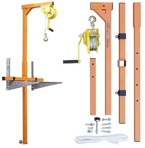 Ropes Climatiseur Installation Extérieur Outil de Levage - Treuil manuel + Cintre Pliable - Outil de Grue Manuel