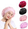 4Pcs Hair Bonnet for Sleeping, Wide Elastic Band Satin Bonnet Shower Cap for Women Girls Makeup Hair Care Elastic Hat Soft Sleep Cap Satin Head Cover for Night Sleep Curly Hair Protection