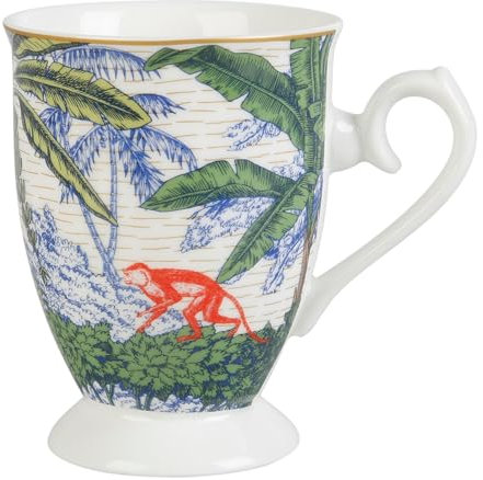 GENEVIEVE LETHU 535736 Mug de 33 cl en Porcelaine - Collection SARUMBAYA Décor Fleurs - Mug à café, thé, tisane dans boîte coffret