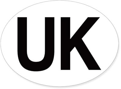 ARVO UK Autoaufkleber - Ovaler Aufkleber für Europa Reisen - Wasserdichte, selbstklebende Aufkleber für Autos, Lieferwagen und Wohnwagen