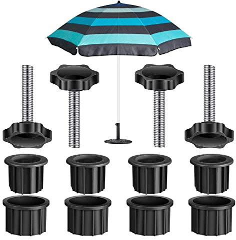 Paragüero con peso – Soporte robusto para terraza, soporte para sombrilla resistente, soporte rellenable, soporte para barra, resistente al agua, y rayos UV, césped, terraza, patio