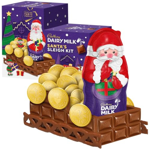 Cadbury Santa's Chocolate Sleigh Build Your Own Kit - Great Stocking Filler, Secret Santa Gift or Christmas Eve Activity