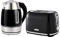 Geepas 1.7L Illuminating Electric Kettle & 2 Slice Bread Toaster Combo Set | 2200W Rapid Boil Cordless Jug Kettle, Swivel Base | 1000W Toaster with 7 Browning Levels, Crumb Tray & Cord Storage