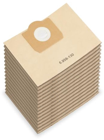 Sacchetti per aspirapolvere 15 pezzi Sacchi Filtro di Carta,Aspirapolvere Filtro Paperbags per Kärcher 6.959-130.0 compatibili con WD3,MV3,A2201/2204/2504/2554/2251/2604