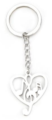 Porte-clés personnalisé en acier inoxydable avec pendentif en forme de notes de musique, cadeau pour femme, bonne amie et maman, petit cadeau pour femme, cadeau pour fille, porte-clés d'amitié,