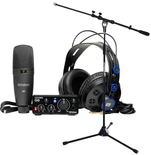 Presonus Audiobox GO Creator Bundle Recording Set with Keepdrum Microphone Stand