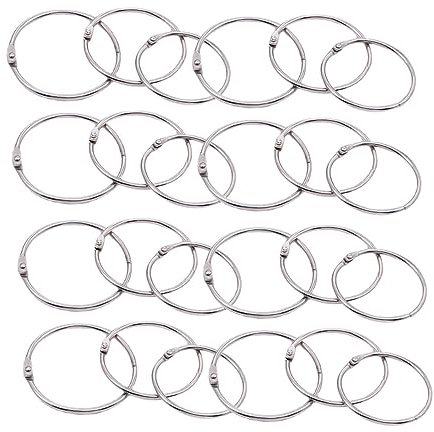 Generic 3sets Binder Ring Spring Loose Leaf Rings Book Solar Chain Key Chain Wire Net Flashcards with Rings Macrame Rings Calendar Organizer Flash Cards Key Rings with Tags Iron 100pcs*3