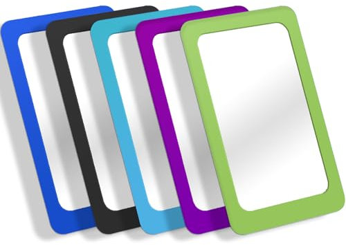 yisncka Kleine Spiegel für Kinder, unzerbrechlich, bruchsicher, 15,2 x 10,2 cm, runde Ecken, quadratisch, ungebrochen, Spiegel für Schule, Klassenzimmer, Badezimmer, Heimwerken, Handwerk, 5 Stück