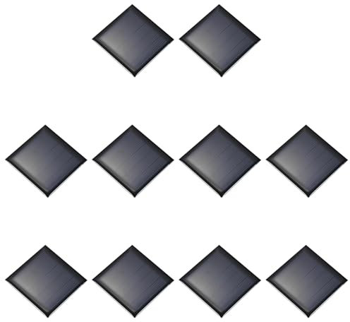 sourcing map Lot de 10 mini panneaux solaires 2,5 V 0,25 W 0,1 A pour l'énergie solaire, petites cellules photovoltaïques solaires chargeant des jouets électriques, kits de système solaire, 5 x 5 cm