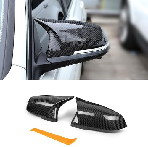 LEVANLIGHT 1Pair Replaceable Carbon-shaped ABS Horn Rearview Mirror Shell Door Mirror Cover Caps Replacement Side Mirror Caps For BMW F20 F22 F23 F30 F31 F32 F33 F36 F87 M2 X1 E84