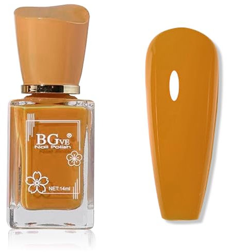 Dark Yellow Nail Polish - Deep Yellow Nail Varnish - 60 Seconds Quick Dry nail Polish - yellow Orange Nail polish Fast Air Drying - Long Lasting nail Polish No Bake UV Non Chip Long Lasting