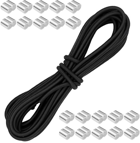 alwaiiz Gummiseil 8mm x 10m, Expanderseil mit 20 Würgeklemmen, Gummiseil für Anhängerplane, Anhänger Planenseil für Camping, Poolabdeckung, Gepäck