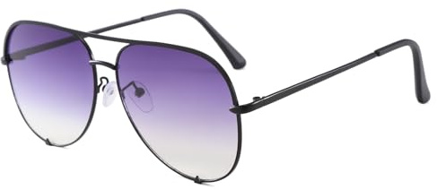 Long Keeper Metall Piloten Sonnenbrille Herren Damen Klassisch Oversize Retro Pilotenbrille Getönte Flieger Sonnenbrille Gold Groß Pilot Brille UV400 Schutz
