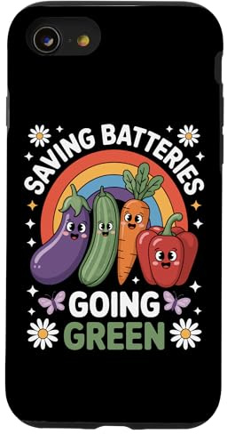 Going Green Saving Batteries Eco Veggie Lovers Case for iPhone SE (2020) / 7/8