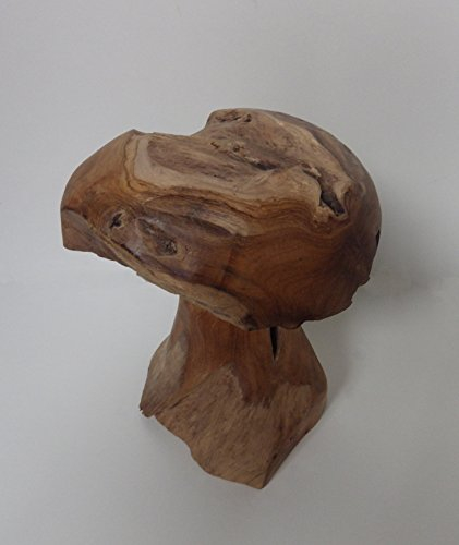 Teak Deko Skulpturen Pilz Durchmessr 24cm Höhe 25 cm Vollholz