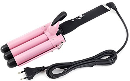 TEMPO DI SALDI Plancha para el pelo profesional con 3 ramas, rizador ondulador trihierro, 3 ondas