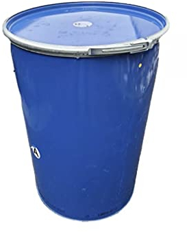 200 Liter Metallfass mit Deckel Stahlfass Feuertonne Metalltonne Fass Blechfass Stehtisch Regenfass Regentonne Ölfass