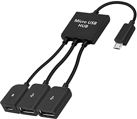 YACSEJAO Doble cable Micro USB macho a 2 USB hembra OTG divisor para Android Tablet Pc y teléfono inteligente y más