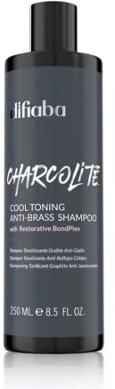 Charcolite Cool Toning Shampoo 250ml | Anti-Giallo Naturale con Carbone Attivo e Grafite | Per Capelli Biondi, Decolorati, Grigi o Platino | Alternativa Shampoo Viola | Tonalizzante Senza Solfati