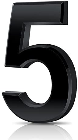 Vicloon Mailbox Numbers Waterproof, 3 Inches 3D Mailbox Numbers Self Adhesive, Door Numbers House Numbers Street Number Stickers for House Mailbox Apartment Hotel Courtyard Cafe Black(5)