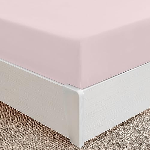 Mellanni Drap Housse 160 x 200 Bonnet 40 Cm - Doux, Résistant, Anti-Plis, Élastique Tout Autour - (160x200 cm, Rose Pâle)