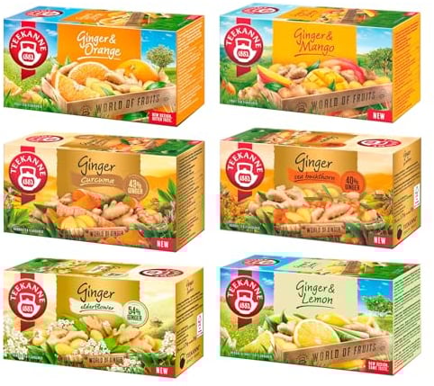 TEEKANNE Ginger Tea Collection XXL (6 x 20 Bags) - Ingwer-Tee-Kollektion (Dekond gift) - 220g