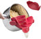 katmerio Passoire à clipser en silicone résistant à la chaleur pour riz, pâtes, spaghetti, bœuf moulu, ajustement universel pour toutes les casseroles et bols (rouge)