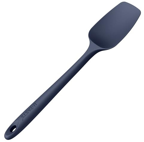 U-Taste Silicone Spoon Spatula: 250℃ Heat Resistant Flexible Seamless Rubber Spatula, Baking Cooking Silicon Kitchen Utensil for Nonstick Cookware Mixing Stirring Scraping (29cm, Midnight Blue)
