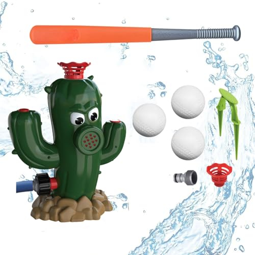Wassersprinkler Baseball Spielzeug Sprinkler Tee Ball Spiele mit 3 Baseballs befestigt an Hinterhof Rasen Garten Spaß Geschenk für Jungen und Mädchen