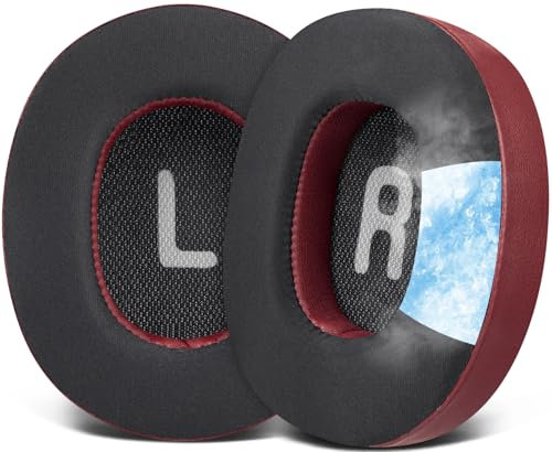 SOULWIT Cooling-Gel Earpads Replacement for JBL Tune 700(700BT)/710(710BT)/720(720BT)/750(750BT,750BTNC)/760(760NC)/770(770NC) Headphones, Ear Pads Cushions with Softer Noise Isolation Foam - Burgundy