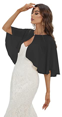 Bisdasdm Chiffon Shawls and Wraps for Women Wedding With Sleeves Chiffon Scarf Capes Cover Up