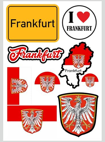 Daged Frankfurt Aufkleber Karte 10 Stück - PKW Auto Motorrad Biker Flagge Fahne Vinyl ST