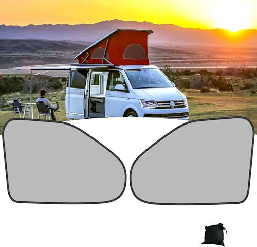 Mosquitera para Ventanas Laterales para VW T5 T6 T6.1 California, 1 par Magnética Mosquitera para Puerta Delantera Coche Protección contra Mosquitos Transpirable Mosquitera para Furgoneta