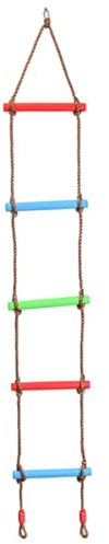 Rope Ladder for Kids, Rope Ladder for Kids, 6FT Sturdy Plastic & Nylon Ropes Climbing Toys for Swing Set, Outdoor, Tree House, Playground