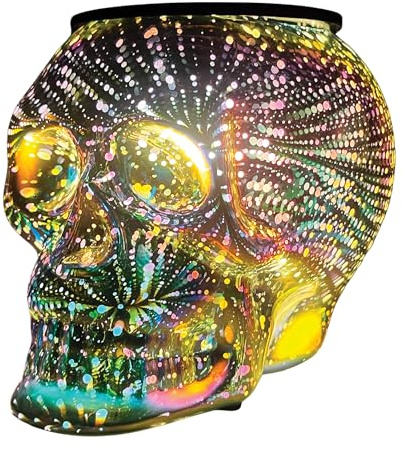 Cello Skull Electric Wax Melt Burner - Infinity 3D Decorative Design, Electric Powered, Home Fragrance, Indoor Use Desk Lamp for Bedroom Decor Living Room, Bedside Lamp with Energy-Efficient LED Glow