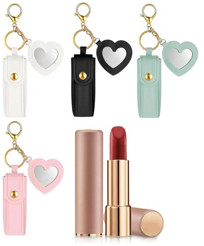 Lippglanz Schlüsselanhänger Halter 4 Stück Taschenanhänger | Lippenstift Tragebeutel Für Frauen, Mädchen, Studenten, Schminkbegeisterte, Reisende, Für Alltag, Reisen, Partys, Einkaufen