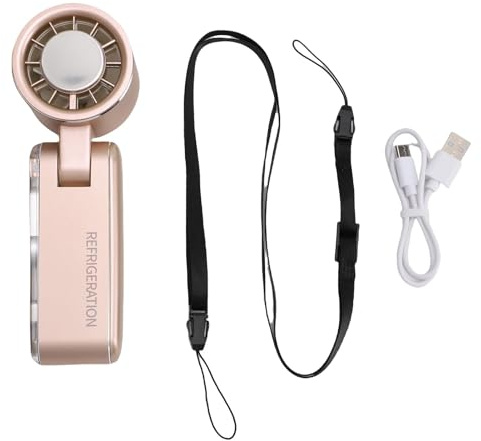 QWUUYEC Ventilateur Portable Rechargeable USB, Ventilateur à Glace Semi - conducteur, Pliable et Silencieux, Ventilateur à Main Léger 4000mAh - Rafraîchissement Puissant, Confort Sans